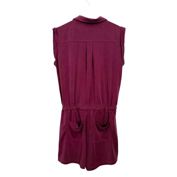 Lou & Grey Burgundy Sandwashed Sleeveless Romper size small - Picture 3 of 9
